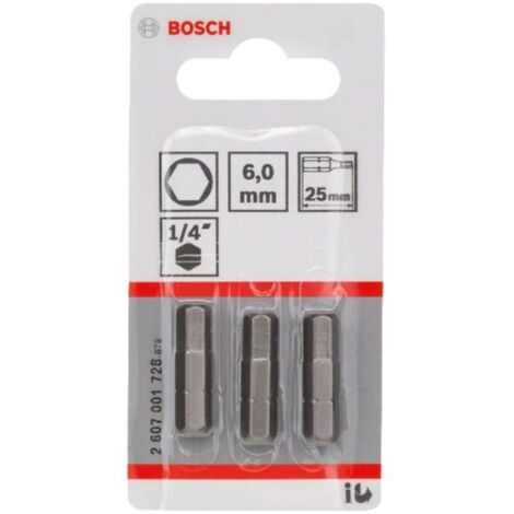 Bosch Accessories Inserto Esagonale 6 mm extra duro C 6.3 3 pz.