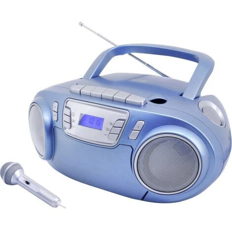 soundmaster SCD5800BL Radio CD FM USB, Cassette, Radioregistratore incl. Microfono Blu