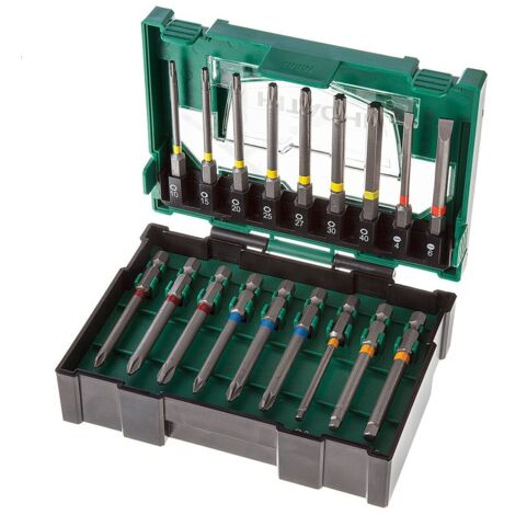 Set di punte a incastro 18 pezzi – Compatibile con trapani elettrici – Punte da 75 mm per legno duro e teak – Precisione Hikoki (1/4)