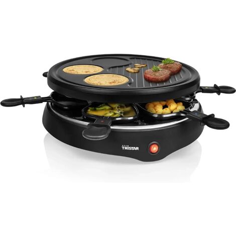 Tristar RA-2998 Raclette 6 vaschette, Rivestimento antiaderente, Spia luminosa Nero (1/5)