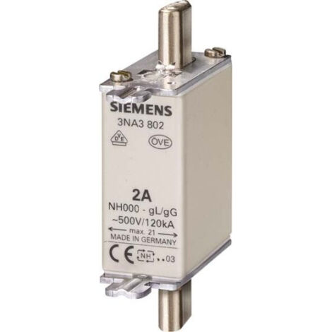 Siemens 3NA3801 Inserto fusibile Misura fusibile = 000 6 A 500 V/AC, 250 V/DC 3 pz. (1/3)