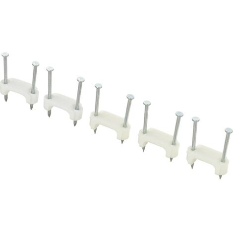 TRU COMPONENTS TC-DNF17203 Chiodino fissacavo 1593094 Intervallo Ø fascio 17.70 mm (max) due fori Bianco 100 pz. (1/2)