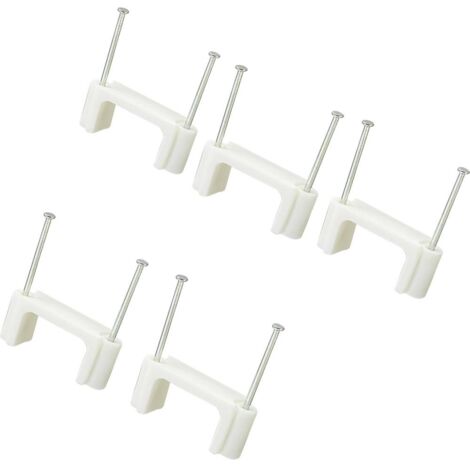 TRU COMPONENTS TC-DNF24203 Chiodino fissacavo 1593095 Intervallo Ø fascio 24 mm (max) due fori Bianco 100 pz. (1/2)