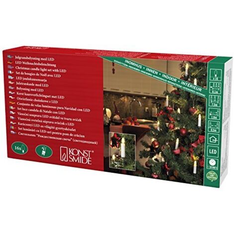 Konstsmide 2010 020 Albero LED luci per albero/per interni (IP20)/certificato VDE/230 V interno/teilbarer spina/16 diodi a luce bianca calda/cavo verde (1/3)