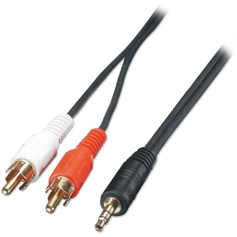 LINDY 35681 RCA / Jack Audio Cavo [2x Spina RCA - 1x Spina jack da 3.5 mm] 2.00 m Nero