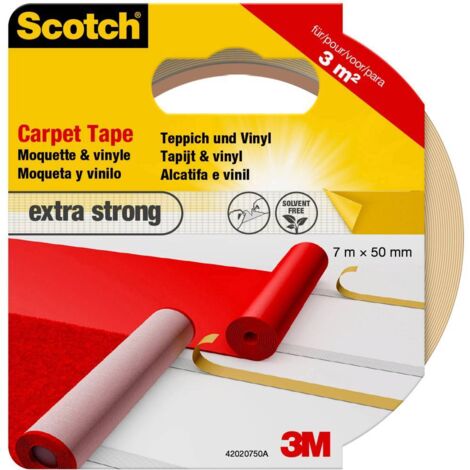 Nastro Biadesivo Per Moquette E Vinile - Scotch Trasparente 20m X 50mm