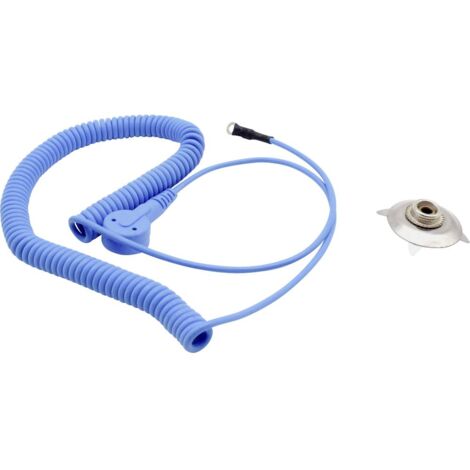 Cavo Messa A Terra Safeguard ESD - 1.8m, Occhiello 4mm, Bottone 10mm - Nero