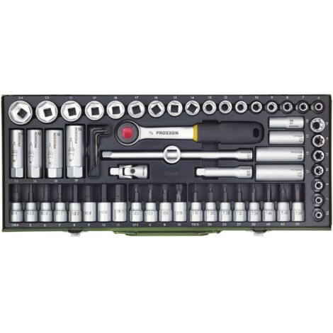 Proxxon Industrial Set di 65 chiavi e bussole metalliche