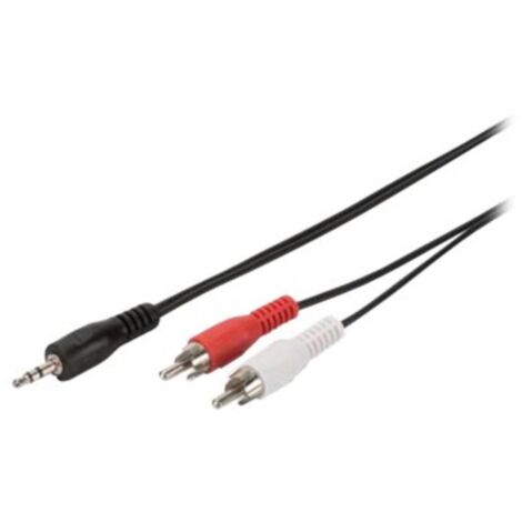 Digitus AK-510300-050-S Jack / RCA Audio Cavo [1x Spina jack da 3.5 mm - 2x Spina RCA] 5.00 m Nero Schermatura singola,