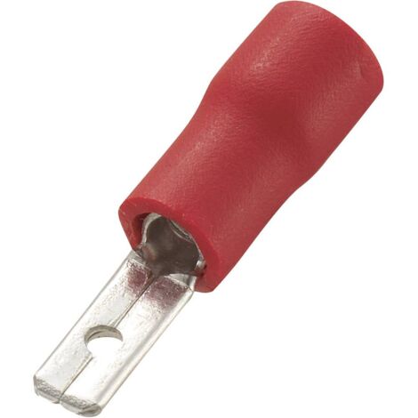 TRU COMPONENTS 736753-2.5-CONNETTORE PIATTO, LARGHEZZA 2,8 MM, SPESSORE SPINA: 0,8 MM, 180°, PARZIALMENTE ISOLATO, COLORE: ROSSO