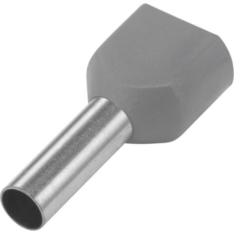 TRU COMPONENTS 1091315 Capocorda doppio 4 mm² Parzialmente isolato Grigio 100 pz.