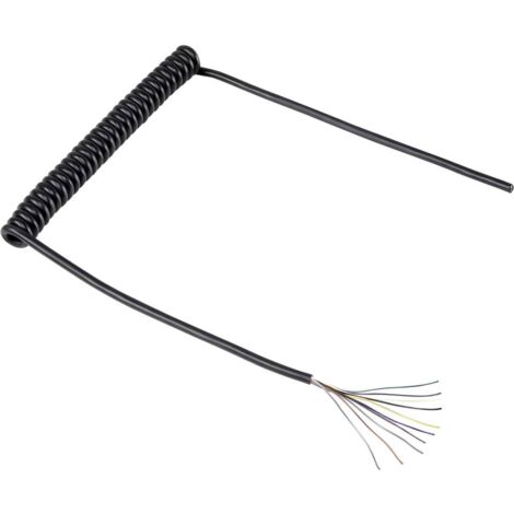 TRU COMPONENTS 1571517 Cavo a spirale 300 mm / 900 mm 10 x 0.12 mm² Nero 1 pz. (1/2)