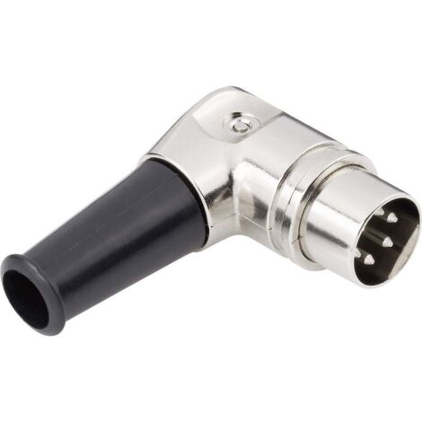 TRU COMPONENTS 1578824 Connettore circolare DIN Spina angolata Numero Poli (num): 5 Argento 1 pz. (1/2)