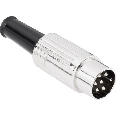 TRU COMPONENTS 1578944 Connettore circolare DIN Spina dritta Numero Poli (num): 6 Argento 1 pz. (1/3)