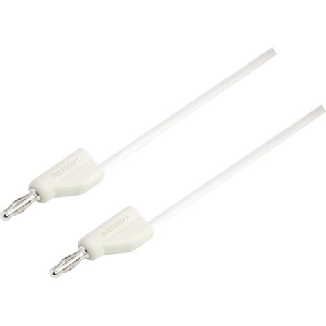 VOLTCRAFT MSB-300-0.5-WS MSB-300-CAVO DI MISURAZIONE SPINA LAMELLARE 4 MM 0,50 M, BIANCO 1 PEZZO