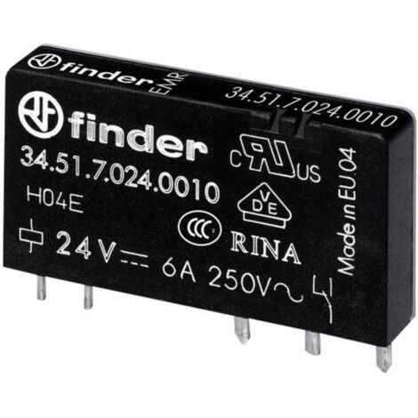 Finder 34.51.7.024.0310 Relè per PCB 24 V/DC 6 A 1 NA 1 pz.