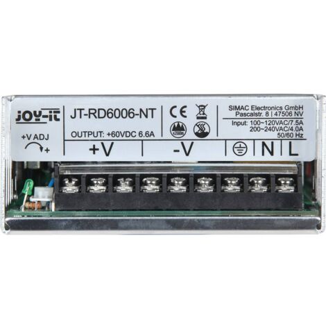 Joy-it Alimentatore industriale, tensione fissa 60 V/DC (max.) 6.6 A (max.) 400 W