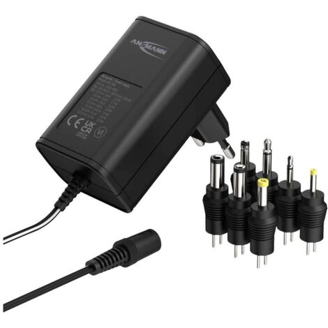 Ansmann 1201-0021 Alimentatore a spina regolabile 12 V/DC, 9 V/DC, 7.5 V/DC, 6 V, 4.5 V/DC, 3 V 300 mA 3.60 W