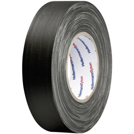 Nastro telato HelaTape Tex (L x L) 10 m x 19 mm Nero Tessuto in cotone e poliestere HTAPE-TEX-BK-19X10 HellermannTyton (1/2)