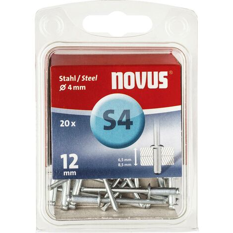 Novus 103737600 Rivetto (Ø x L) 4 mm x 12 mm Acciaio Acciaio 20 pz.