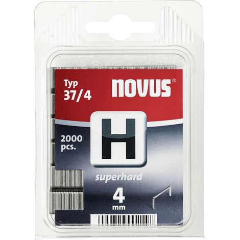 Graffette - 2000 pezzi Novus 042-0368 tipo 37/4 extra dure dimensioni (A x L) 4 mm x 10.6 mm (1/3)