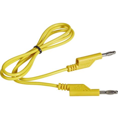VOLTCRAFT CAVO DI MISURA [SPINA A BANANA 4 MM - SPINA A BANANA 4 MM] 1.00 M GIALLO (1/4)