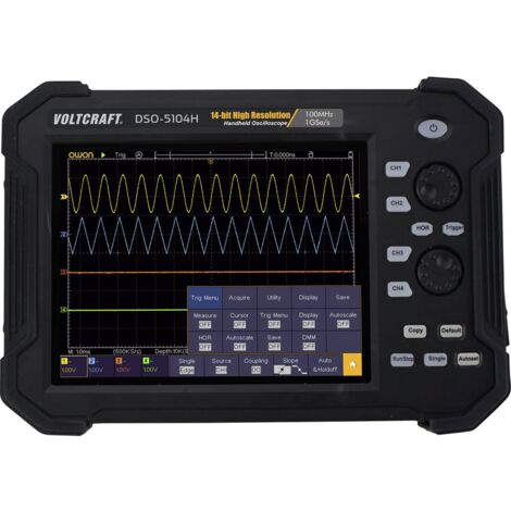 VOLTCRAFT DSO-5104H Oscilloscopio portatile 100 MHz 4 canali 1 Gsa/s 40 Mpts 14 Bit Memoria digitale (DSO), Portatile 1 (1/5)