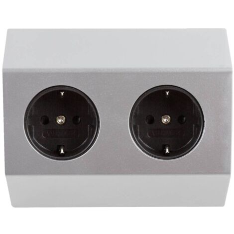 Heitronic 500069 Multipresa Bianco, Argento 1 pz.