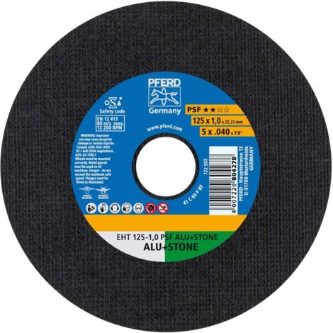PFERD TOOLS PSF ALU+STONE 61819015 Disco di taglio dritto 125 mm 10 pz. Alluminio, Metalli non ferrosi