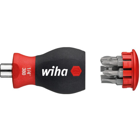 Wiha Giravite con portainserti a magazzino, magnetico A taglio, Phillips con 6 inserti, Stubby, 1/4" (33736)