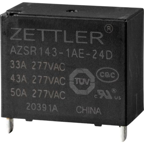 ZETTLER ELECTRONICS AZSR143-1AE-24D POWER RELÈ 24 V/DC 50 A 1 NA 1 PZ. (1/2)