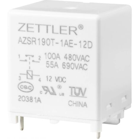 ZETTLER ELECTRONICS AZSR190T-1AE-12D POWER RELÈ 12 V/DC 100 A 1 NA 1 PZ. (1/2)