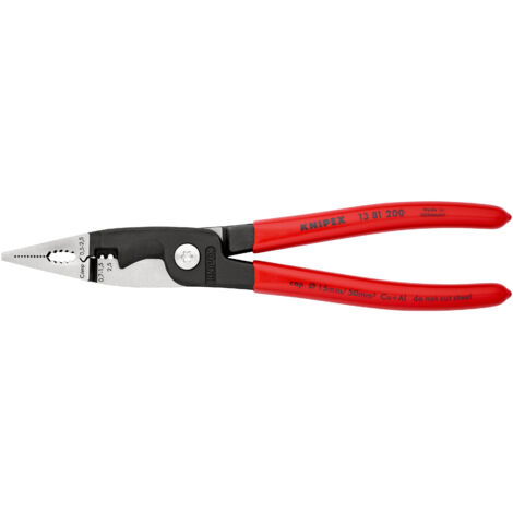 KNIPEX 13 81 200 Pinza per elettroinstallazioni rivestiti in resina sintetica atramentata nera 200 mm