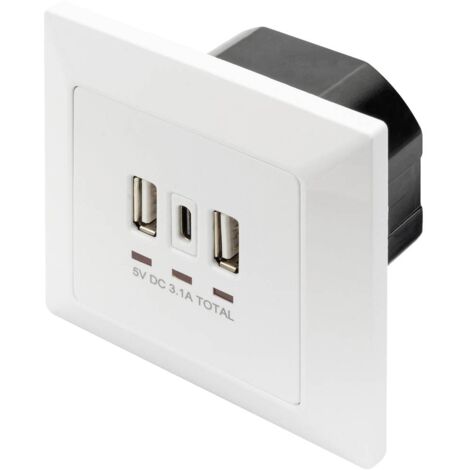 Digitus DA-70618 Presa di ricarica USB con USB Bianco (1/5)