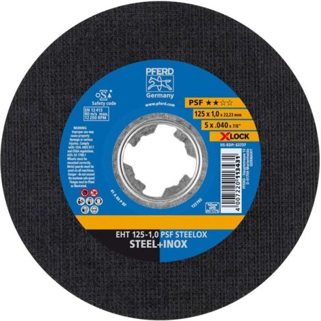 PFERD TOOLS PSF STEELOX 69198289 Disco di taglio dritto 125 mm 10 pz. Acciaio inox, Acciaio (1/4)