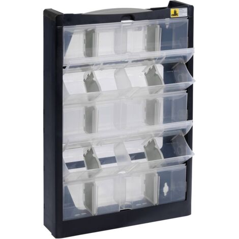 Allit 466250 Cassettiera porta minuteria (L x A x P) 300 x 465 x 80 mm Nero, Grigio 1 pz.
