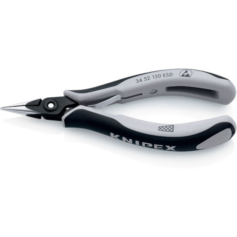 KNIPEX 34 52 130 ESD Pinza di precisione speciale per elettronica ESD con manici multicomponente brunita 130 mm (1/4)
