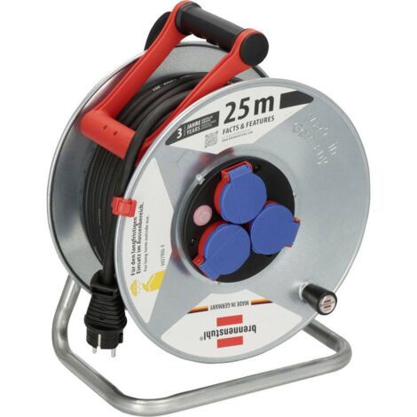 Brennenstuhl Garant S avvolgicavo 25 m H07RN-F 3 x 2,5 mm² 3 prese con contatto di terra Lamiera d'acciaio IP44