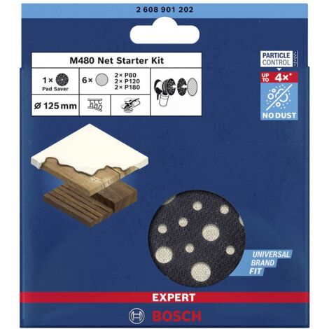 Bosch Accessories EXPERT M480 2608901202 Set di reti di levigatura perforato Dimensione dei grani 80, 80, 120, 120, 180