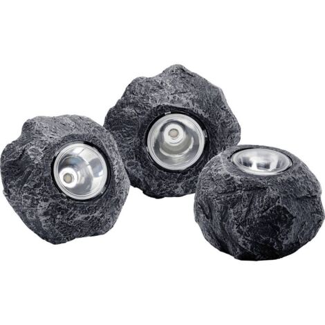 Pontec 87585 lampada da giardino a roccia LED bianca calda