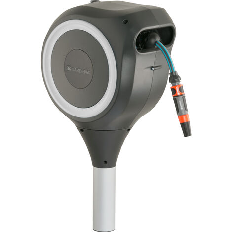 Gardena – Avvolgitubo da giardino RollUp M Ø23,5mm – Fissaggio a picchetto da terra – Rotazione 360° – Tecnologia RollControl resistente ai raggi UV (1/5)