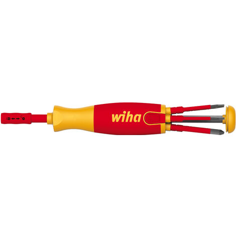 Wiha Giravite con magazzino porta inserti isolati LiftUp electric Pozidriv, positivo-negativo/Pozidriv, a taglio con 6 slimBit (41234)