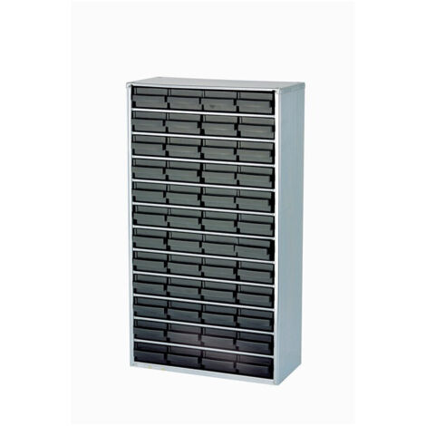 ESD raaco 1248-01 Magazzino ESD in acciaio (L x L x A) 306 x 150 x 552 mm Scomparti: 48 incl. Cavo di messa a terra Con