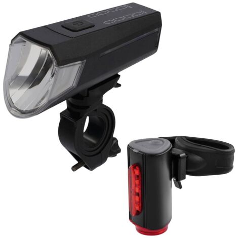 FISCHER FAHRRAD Kit illuminazione bicicletta LED (monocolore) a batteria ricaricabile Nero (1/5)