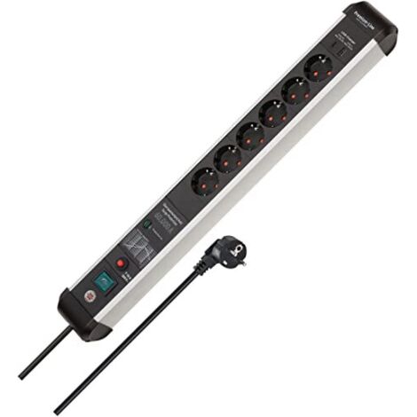 Multipresa Premium-Protect-Line 16 A 230 V nero/argento prese 6