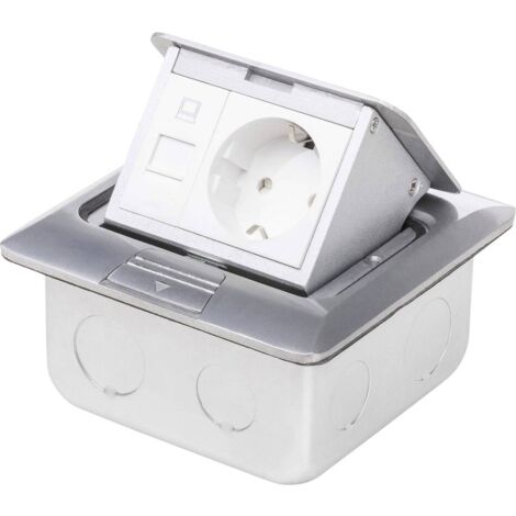 LEDmaxx 105626 1 parte Presa da incasso a pavimento con presa Cat5 IP20 Alluminio (1/5)