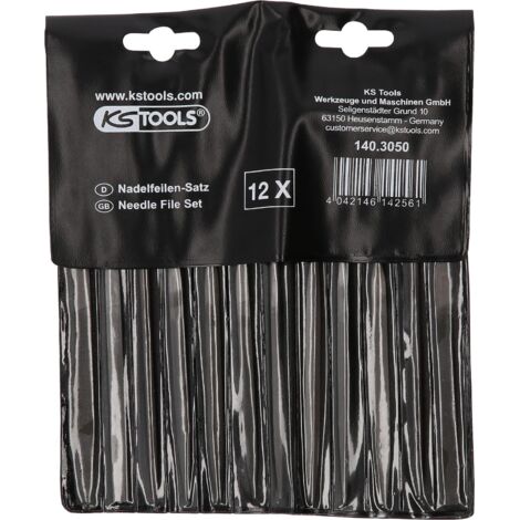 KS Tools 140.3050 Serie di Lime ad Ago in Busta di Plastica, 12 Pezzi