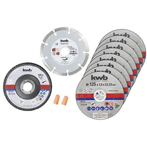 kwb 712042 Kit dischi da taglio 125 mm 10 pz. Acciaio inox, Pietra, Acciaio (1/4)