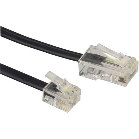 Basetech ISDN, Western Cavo [1x Spina RJ45 8p4c - 1x Spina RJ11 6p4c] 15.00  m Nero