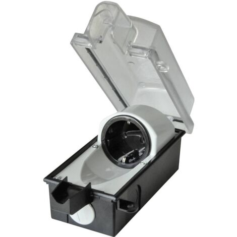 interBär 9015-001.01 Presa da parete bloccabile IP44 Nero, Trasparente (1/3)